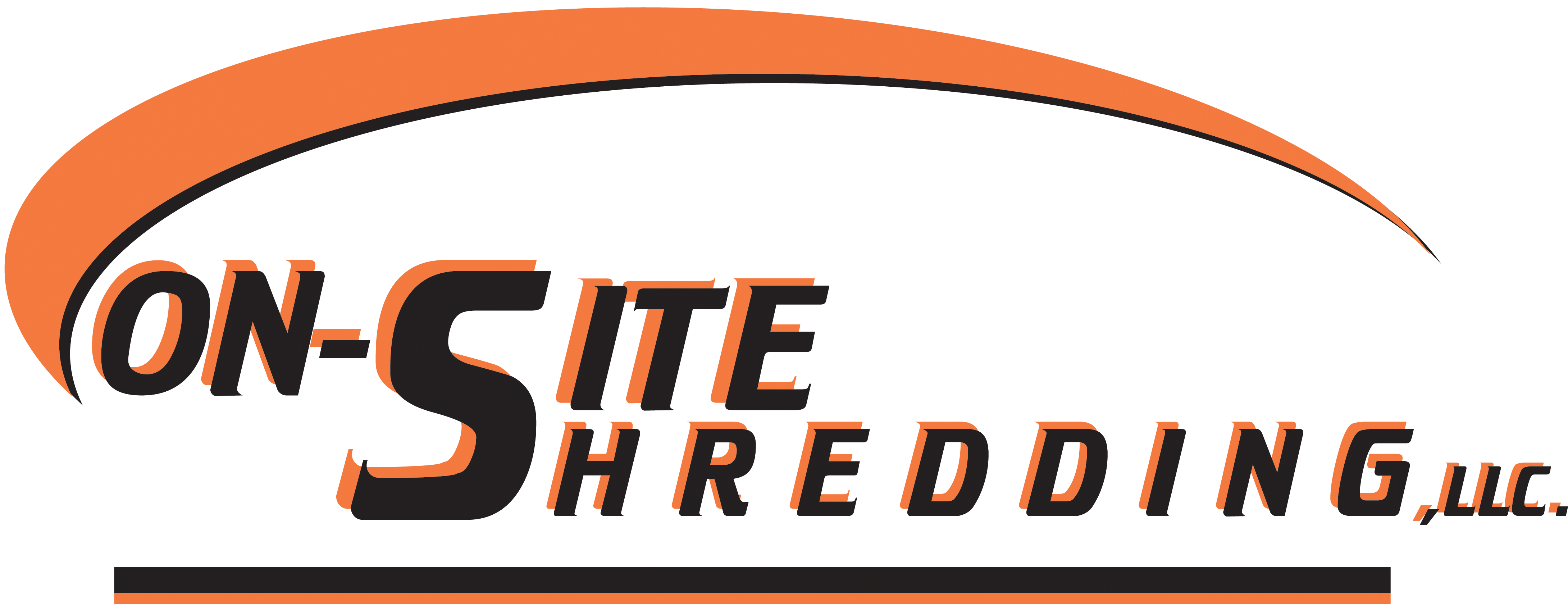 On site shredding company black and orange logo